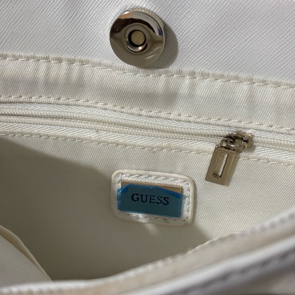 Guess White Satchel with Gold Accents - Picture 5 of 7